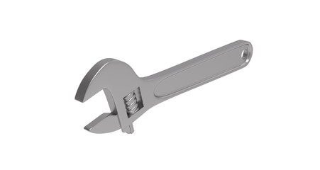 Metal Wrenche 3D Rendering on White