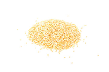 Millet groats isolated on white background.