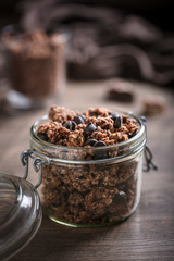 Pot de muesli granola chocolat