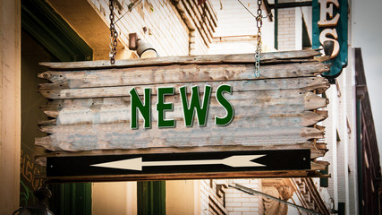 Obraz premium Street Sign to News