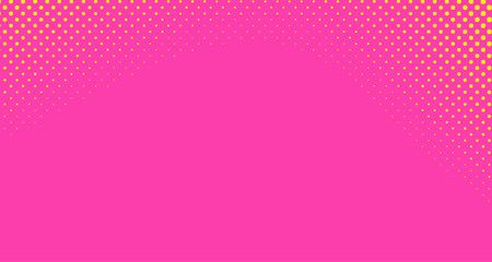 Pink halftone pop art background abstract vector comics style blank layout template with clouds beams and isolated dots pattern. For sale banner for your designe 1960s. with copy space eps10