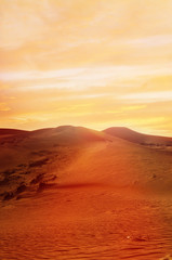 Fototapeta na wymiar the beautiful sunset in dubai desert