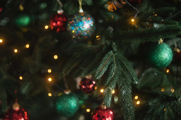 Defocused christmas abstract blurred background.