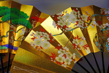 Traditional paper fans in a crafts store in Kyoto, Japan