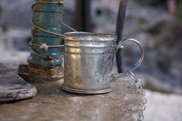 Rustic metal water cup