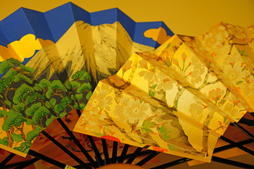 Traditional paper fans in a crafts store in Kyoto, Japan
