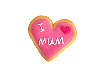 I heart love mum cookie