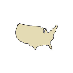 Obraz premium Map of the United States of America. Hand drawn vector illustration on white background.