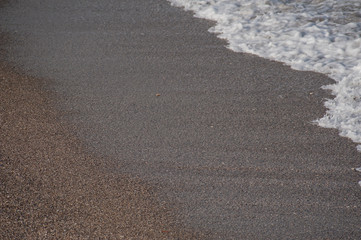 beach wave white soft  and sand 