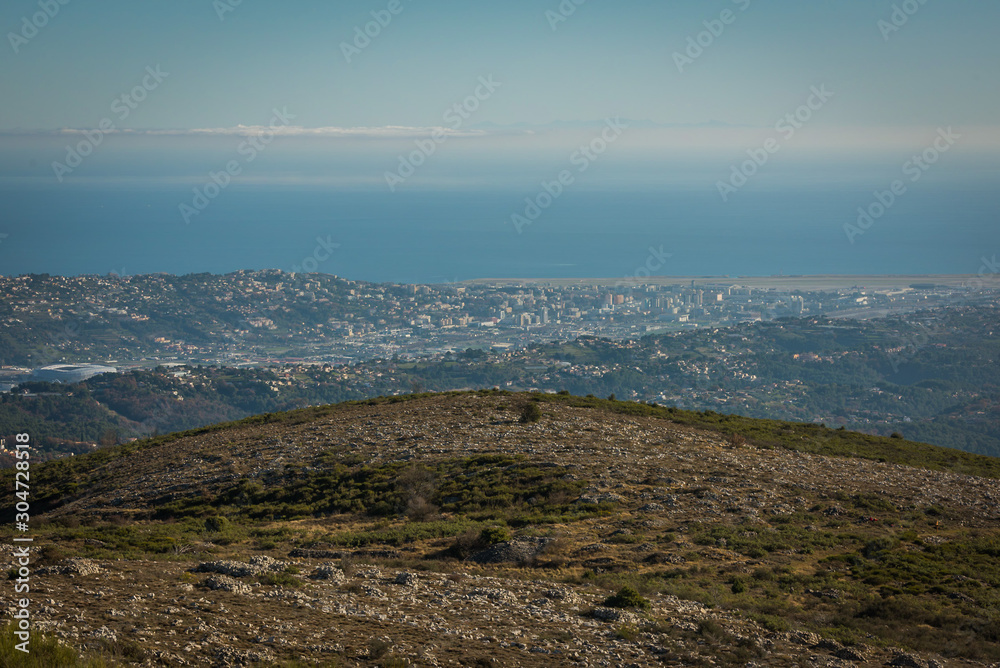 Sticker The south of France, the Cote d'Azur, the valley of stones above the city of Cannes at an altitude of 1 kilometer