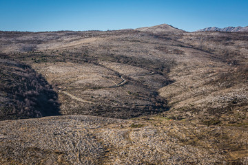 The south of France, the Cote d'Azur, the valley of stones above the city of Cannes at an altitude of 1 kilometer