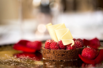 cakes with fresh raspberries