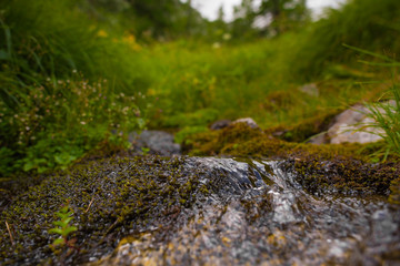 Fototapeta premium French Alps at an altitude of 2800 meters, Mountain peaks and untouched nature, clear lakes