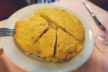 Appetizing tortilla on a plate
