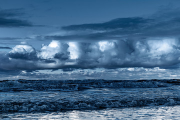 Dark clouds over Baltic sea.