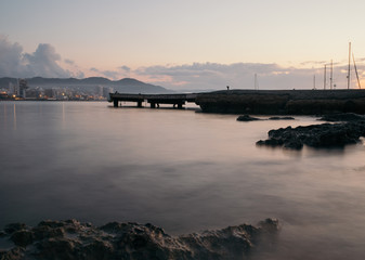 sunset on the sea 