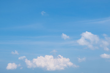 Looking up to the blue sky on a cloudy day.