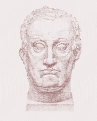Vector portrait of Gattamelata by Donatello. line drawing technique.