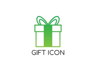 Green Lovely Vector Illustration of Gift Icon Isolated on White Background. Valentine and Christmas Gift Icon. Suitable for Banners, Graphic or Website Layout Template. Easy Editable Color