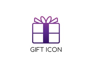 Purple Lovely Vector Illustration of Gift Icon Isolated on White Background. Valentine and Christmas Gift Icon. Suitable for Banners, Graphic or Website Layout Template. Easy Editable Color