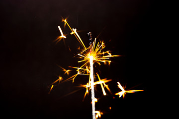sparkler on black background
