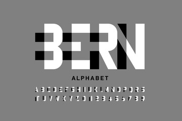 Fototapeta Modern font design, alphabet letters and numbers obraz