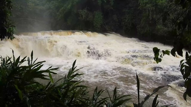 waterfall on Jacare Pepira river in Brotas city
