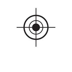 Simplicity focusing on target vector icon.  black and white icon