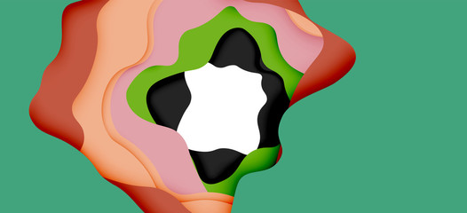 Abstract cut out abstract waves for web design. Color geometric pattern. Vector abstract geometric dynamic pattern frame