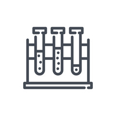 Сhemical experiment line icon. Lab flask vector outline sign.