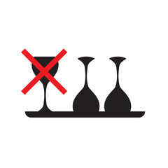 Silhouette of glass.  vector flat icon