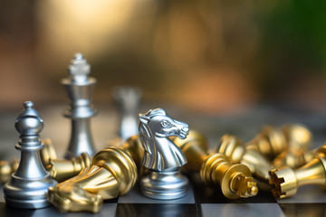 Chess board game, business competitive concept