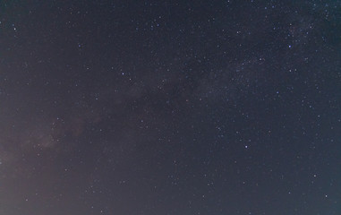 Obraz premium Niebo i gwiazdy w środku nocy. Nocny krajobraz i droga mleczna. Wszechświat i tło kosmiczne.