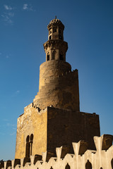 Fototapeta premium The Mosque of Ahmad Ibn Tulun is located in Cairo, Egypt. It is the oldest mosque in the city surviving in its original form, and is the largest mosque in Cairo in terms of land area