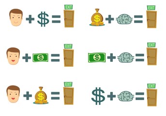 money making formula. Vector flat design illustration.