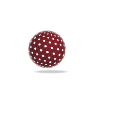 Red ball on white background for advertising, banner,poster.  