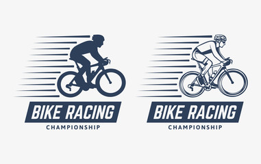 Bike racing championship vintage logo template illustration