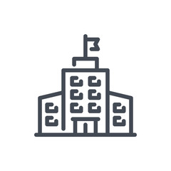 School building line icon. University vector outline sign.