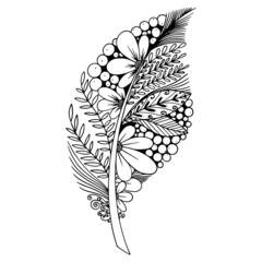 Cute floral ornament. leaf. Floral mandala