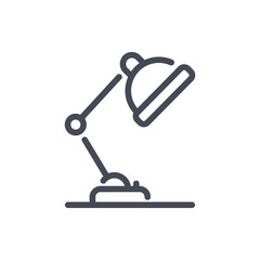 Table lamp line icon. Desk office lamp vector outline sign.