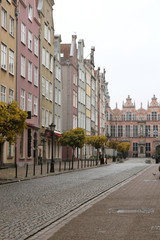 multi-colored houses of the streets of Gdansk, Poland