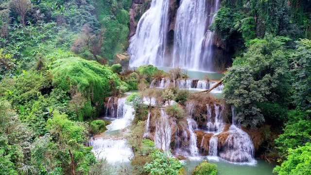 Tee lor su waterfall in Thailand at the tropical forest , Umphang District, Tak Province, Thailand