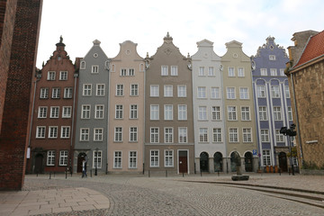 Obraz premium multi-colored buildings of the streets of Gdansk, Poland