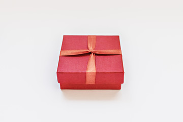 Red gift box on a white background
