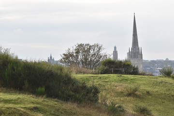 Views of Norwich, Norfolk, UK, from Mousehold Heath.