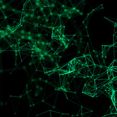 Naklejka na ściany i meble Abstract graphic design. Network connection background. 3d rendering.