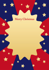 赤と紺のキラキラクリスマスカード素材18 縦