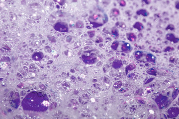 Close Up of Bath Water Bubbles Foam For Background In