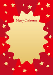 赤いキラキラクリスマスカード素材19 縦