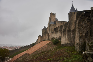 Fototapeta premium Porte de l'Aude of the Citadel of Carcassonne. France